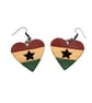 Ghanaian flag earrings, love Ghana,loveheart jewellery,african queen,west africa - Image 4