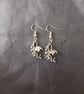 Silver dragon charm dangle earrings 