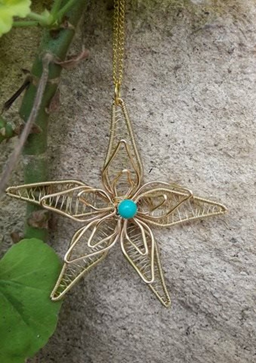 Handmade Wirework Flower Necklace SALE