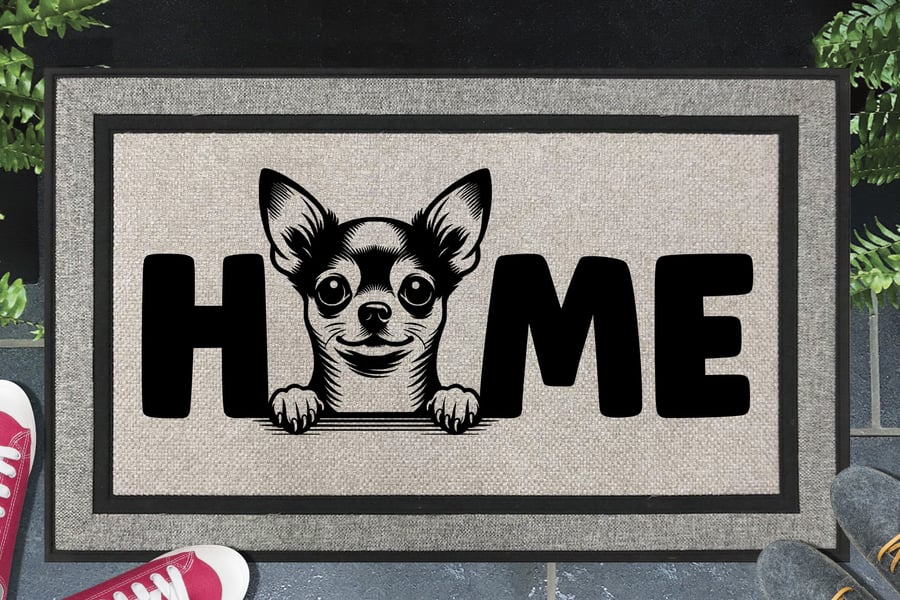 Chihuahua Home Door Mat No.4 - All Weather Doormat - 45x70cm 