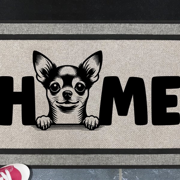 Chihuahua Home Door Mat No.4 - All Weather Doormat - 45x70cm 