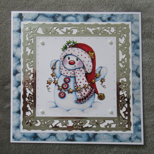 Snowman Square Card