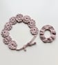 Baby Pink Crochet Floral Headband and Scrunchie Set