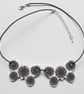 Ottoman Inspired Flower Pattern Double Butterfly Ceramic Pendant Necklace - Image 2