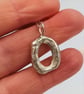 Molten Sterling Silver Initial O Pendant – Handmade Organic Letter Necklace - Image 5