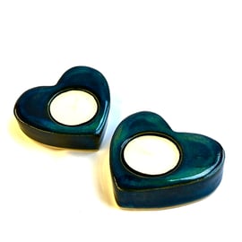 NORTHERN LIGHTS CERAMIC TEALIGHT HEARTS