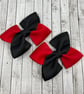 Black and Red Square Double with Bows on Clips (pair) - Image 1
