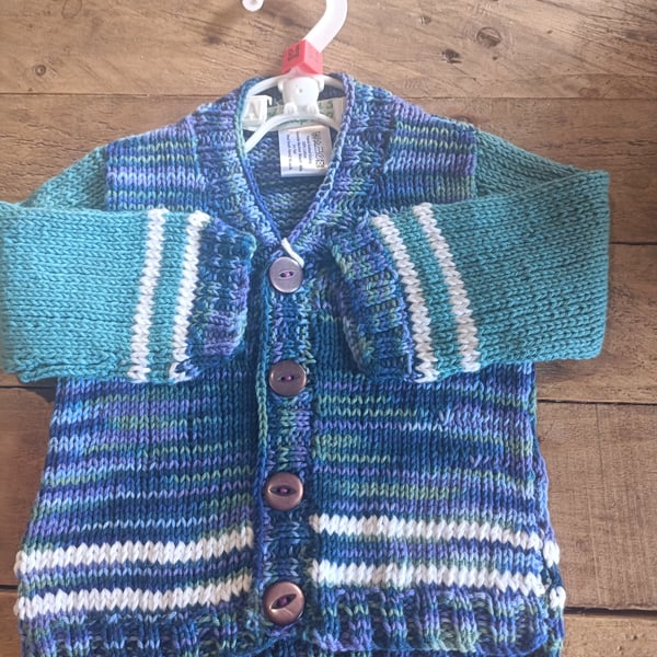 0-6 month cotton Hand Knitted Cardigan 