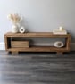 Handmade Rustic Wooden TV Console Book Shelf Unit: Farmhouse Living Room Enterta - Image 3