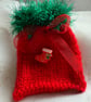 Cute little hand knitted Christmas gift bag 