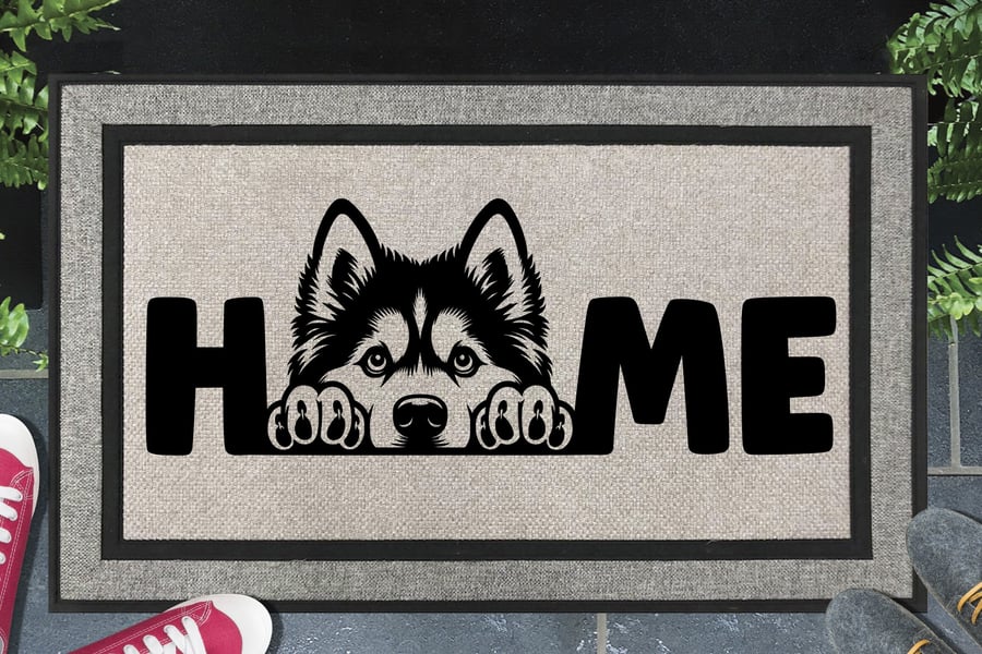 Siberian Husky Home Door Mat No.2 - All Weather Doormat - 45x70cm 