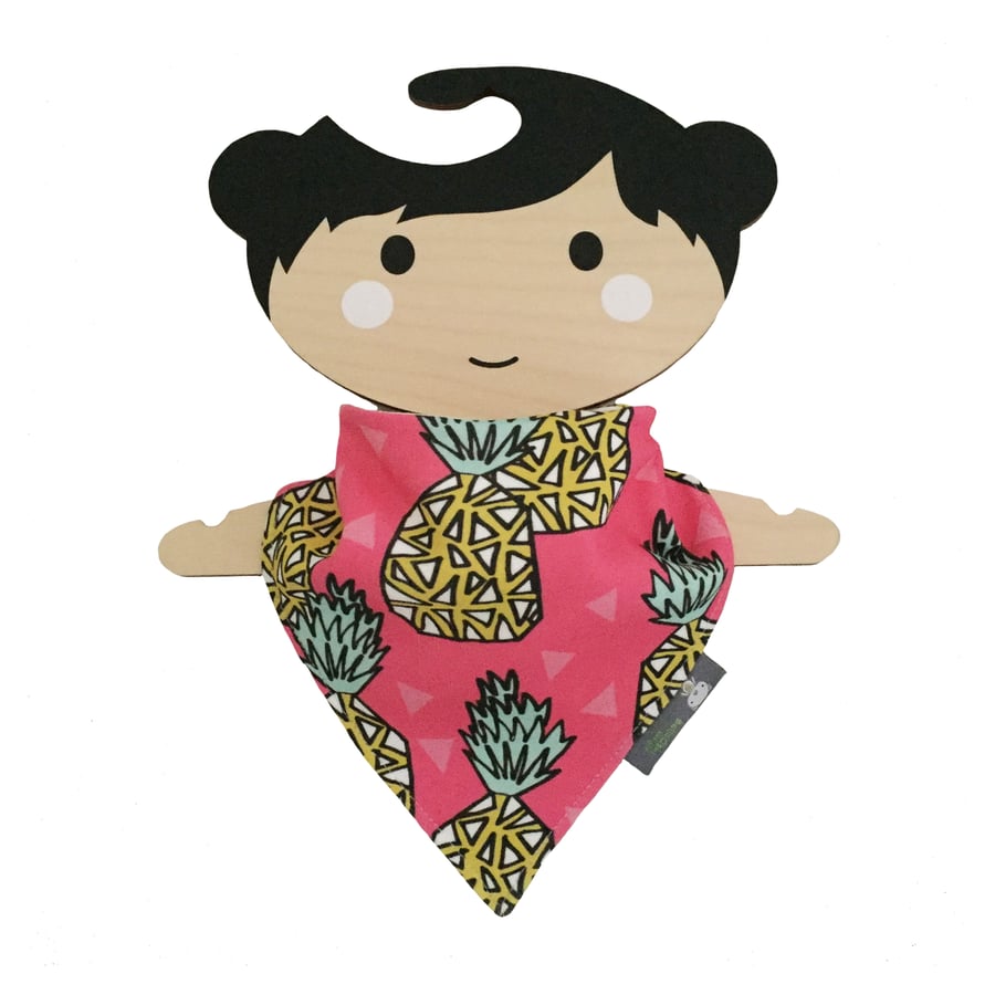 ORGANIC Baby Bandana Dribble Bib in PINEAPPLES Folksy