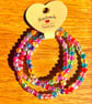 Handmade Set of 3 Large Colourful Beaded Bracelets or Anklets
