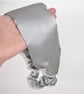 Silk Headband Light Grey Mulberry Silk Silver Hairband Elasticated - Image 7