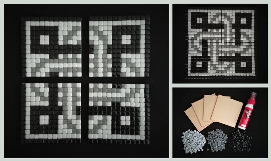 Mosaic Coaster kit (4 become 1) - the perfect craft project or that special gift