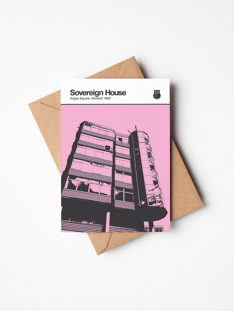 Sovereign House Anglia Square Norwich A6 blank greetings card