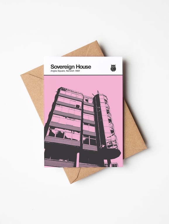 Sovereign House Anglia Square Norwich A6 blank greetings card