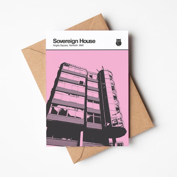 Sovereign House Anglia Square Norwich A6 blank greetings card