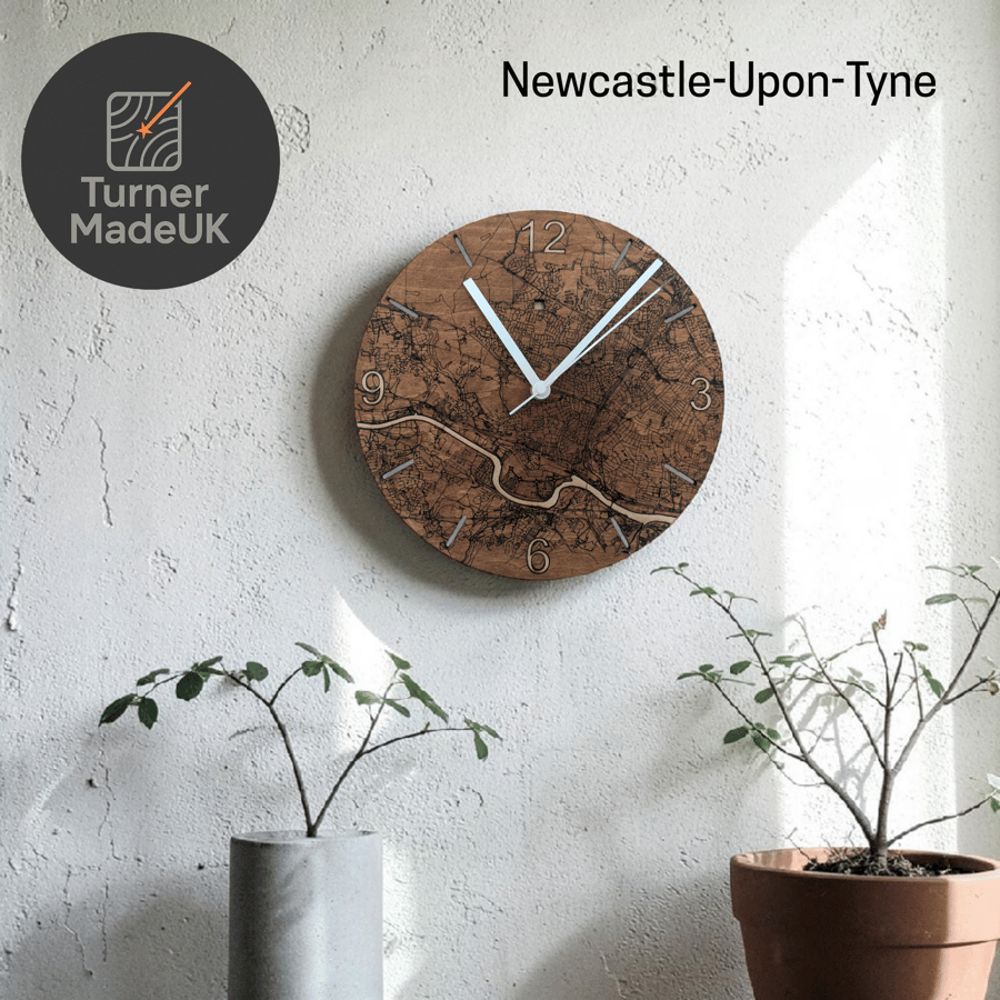Custom Engraved Map Clock
