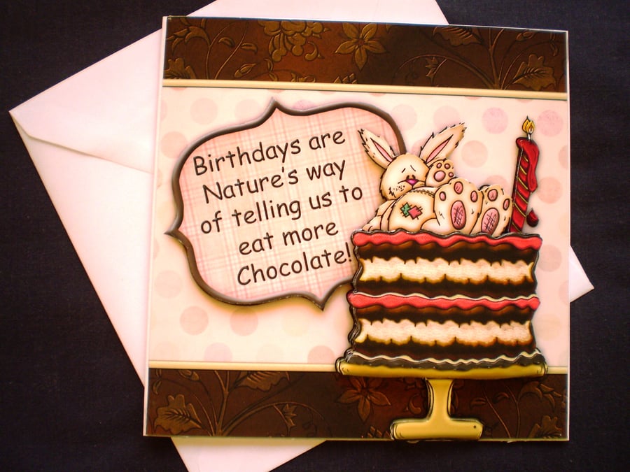 Decoupage cake birthday card