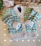 Designer Hand knitted Baby Cardigan with Merino Wool & Cotton 3-9 months - Image 5