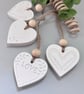 White Hanging Heart Fragrance Stone - Choice of 4 Designs 