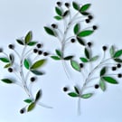 Stained Glass Olive Branch Suncatcher - Handmade Window Decoration 