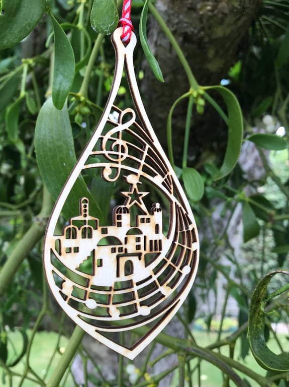 Christmas carol decoration - O Little Town of Bethlehem