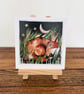 Mounted Original Whimsical Resting Red Fox Woodland Watercolour Art - Image 2