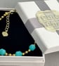 Amazonite & Garnet gold filled adjustable bracelet, 6.5 or 7.5 inch - Image 9