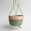 Handmade wheel thrown pottery stoneware hanging planter