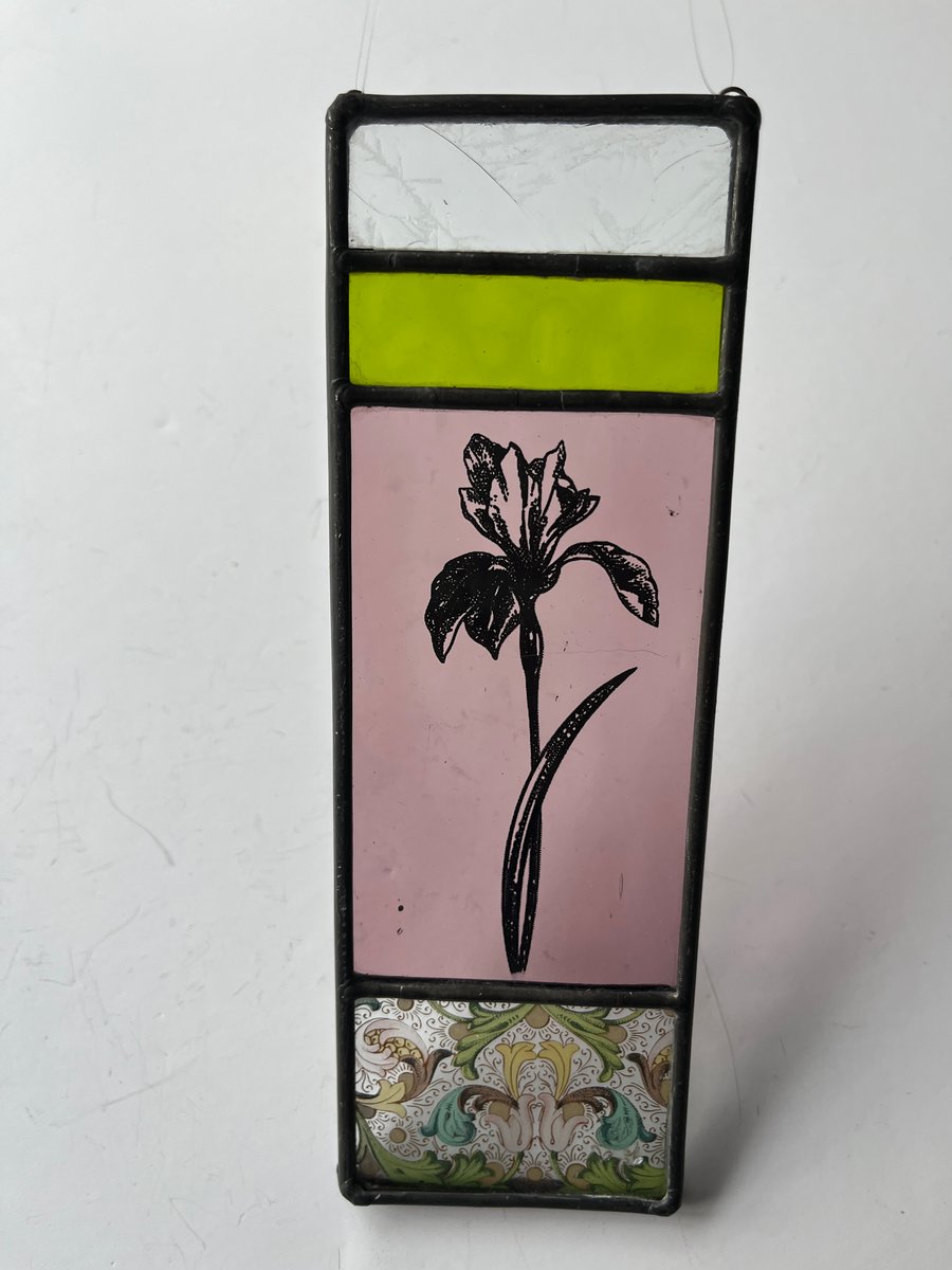 Perfectly Imperfect Stained Glass Iris Panel 