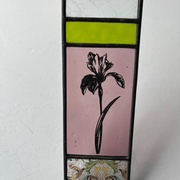 Perfectly Imperfect Stained Glass Iris Panel 