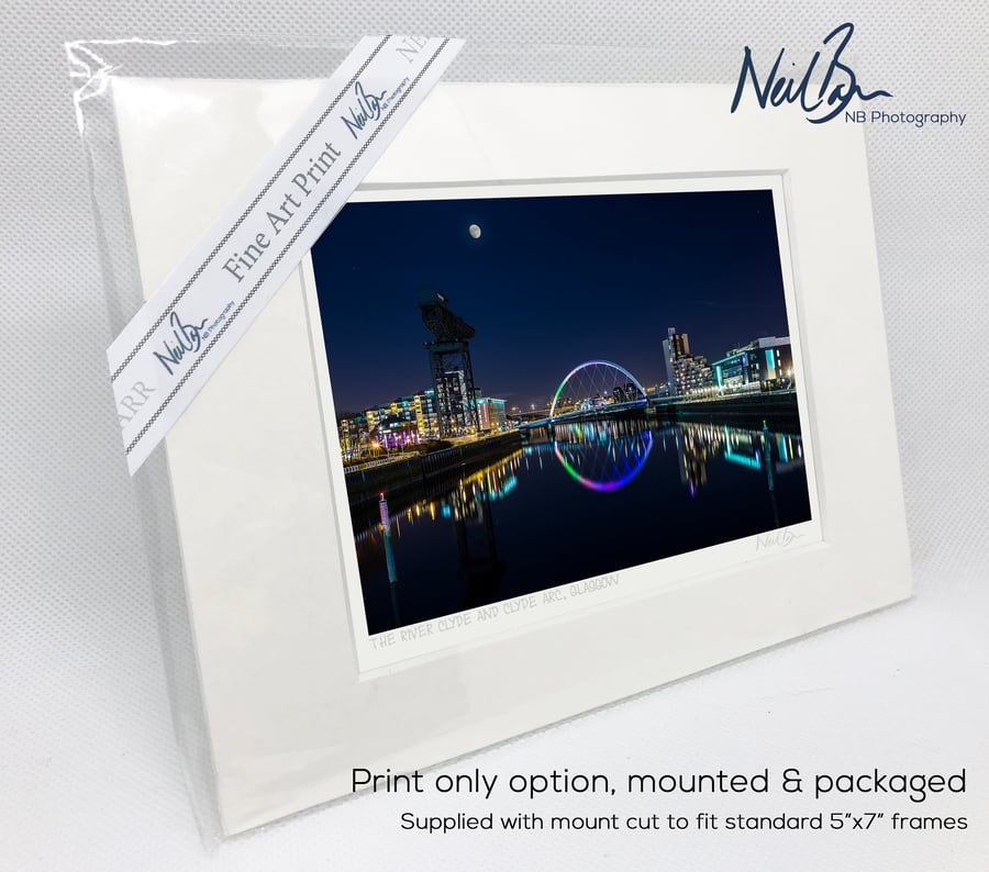 Clyde Arc & River Clyde Glasgow Scotland - A6 (7" x 5") Unframed Print