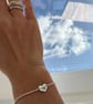 Delicate sterling silver heart bracelet - elegant but strong - adjustable length - Image 2
