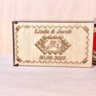 Personalised Wedding Money Gift Box,  Custom Names & Date, Gift for couple