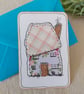 Handmade Cottage Collage Notecard - Eco-friendly Flat Card (A6) check