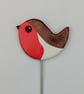 Robin clay decoration, houseplant stake decoration  - Image 2
