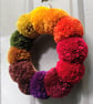 Wool Pompom Wreath, Autumn Colours, Plush Autumnal Seasonal Decor, 23cm. - Image 7