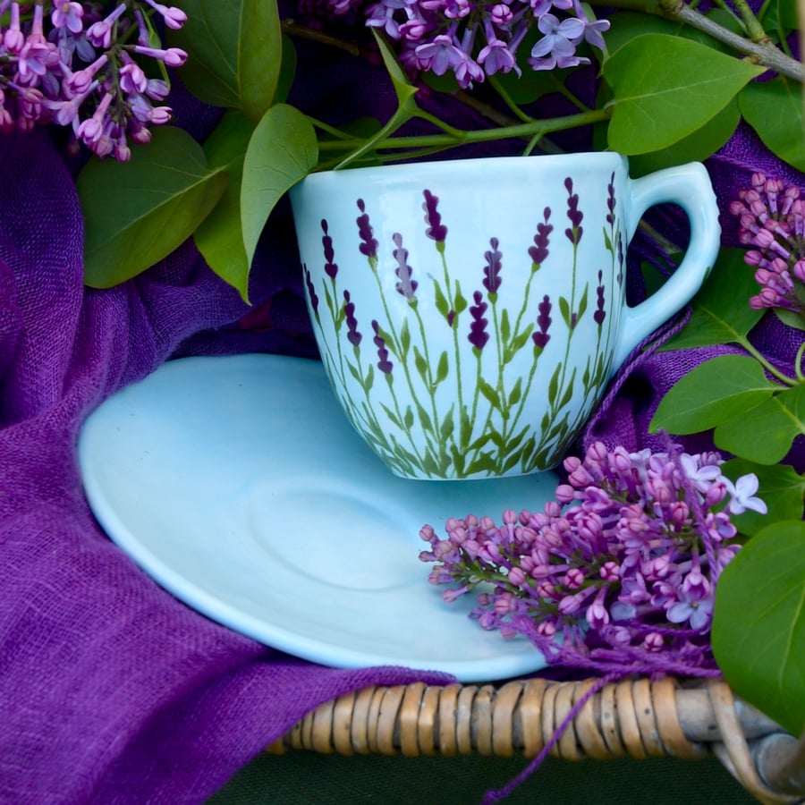 Lavender Cup and Saucer