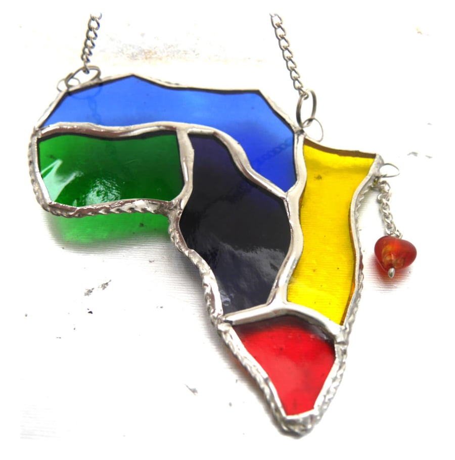 Africa Suncatcher Stained Glass Rainbow Map 