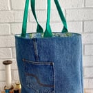 Upcycled Denim Tote Bag, Analogue Bag, Shoulder Bag