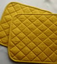 Placemat,  Quilted Heat Resistant, made in 100% Cotton Fabric Gold with Bees - Image 4