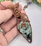 Freeflowing Copper Necklace With Natural Emerald - Image 3