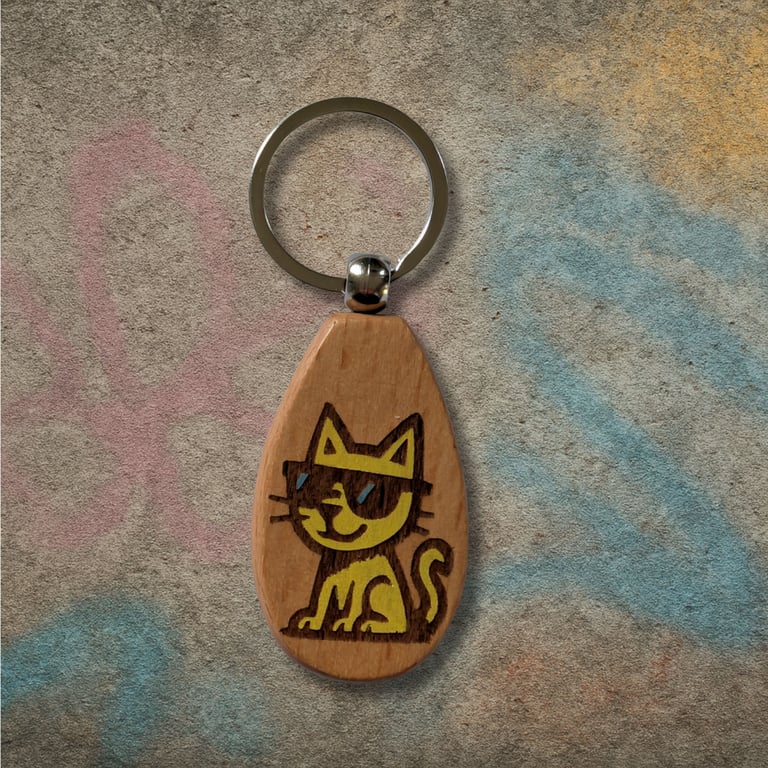 Cool Cat Keyring: "The Cat's Meow Charm"
