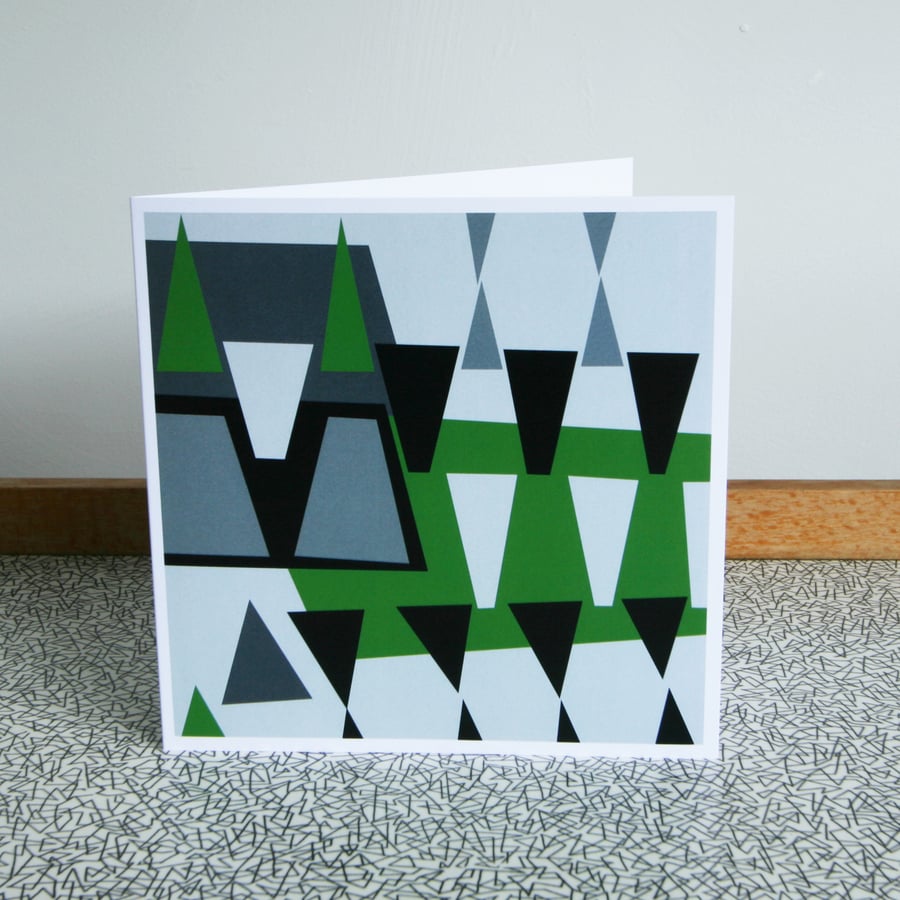 Mid Century Abstract Greeting Card - Dazzle 'Field' 