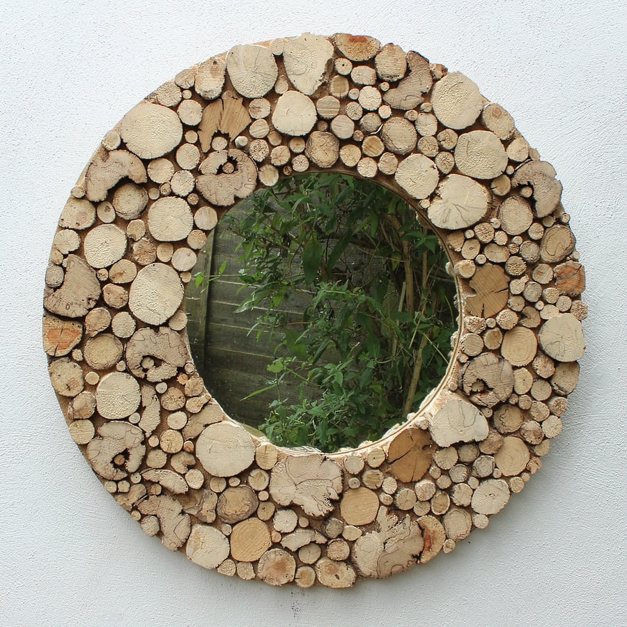 Driftwood Mirror,Drift Wood Mirror, Round Wooden Mirror,Natural Wood Mirror 90cm