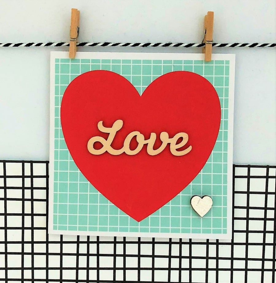 Love Card - Handmade Card - Valentine's Card