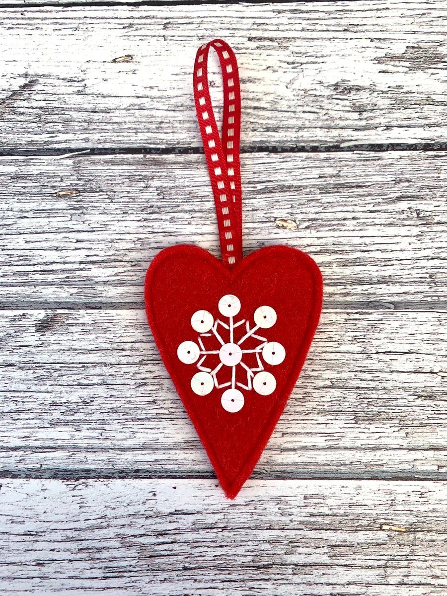 Heart & Snowflake decoration