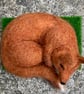  Fox, felt animal sculpture, needle felted sleeping fox model - Image 6